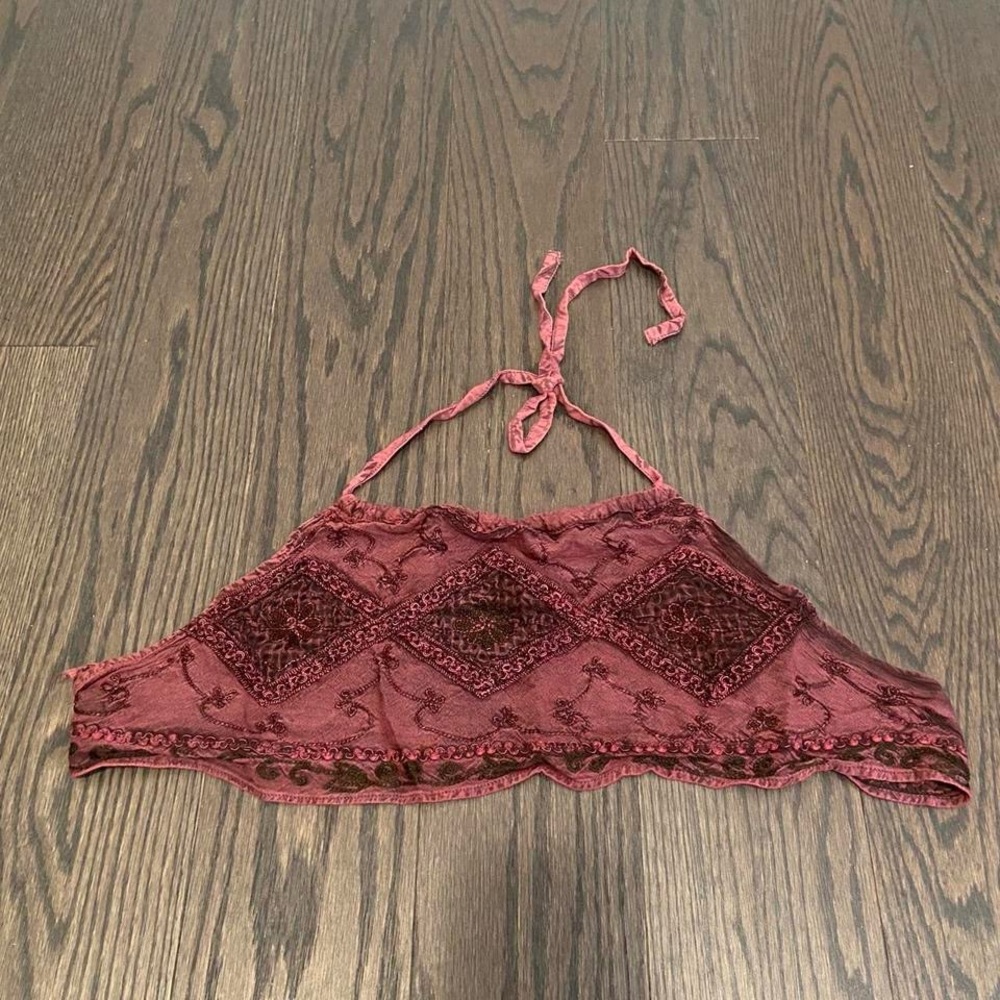 Vintage embroidered halter top